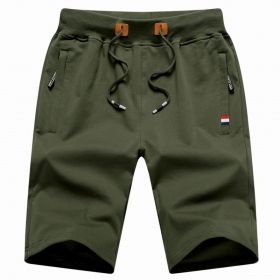 Men's Shorts Casual Classic Fit Drawstring Summer Beach Shorts With Elastic Waist And Pockets (Option: Green-M)